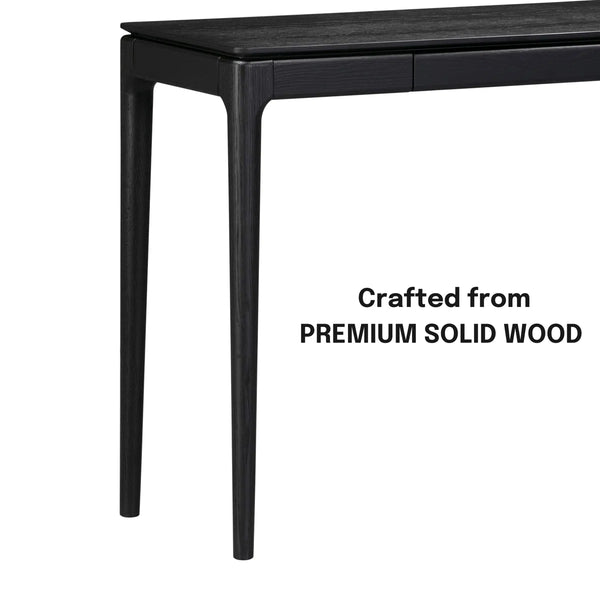 NTC Mingle 47-Inch Solid Wood Console Table with Hidden Drawer, Dark Walnut Finish  Wooden Bazar