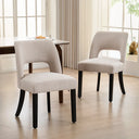 Nakenzie Linen Dining Chair With Solid Wood Legs (Set Of 2)  Wooden Bazar