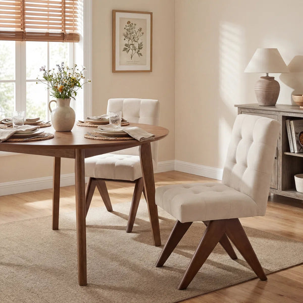 Nieck Tufted Upholstered Parsons Chair (Set of 2)  Wooden Bazar