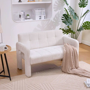 Nordic Modern Double Armchair Living Room & Bedroom Compact Upholstered Sofa Leisure Sofa Comfortable Seating With Dual Armrescan Be Paired With A Single Chair  Wooden Bazar