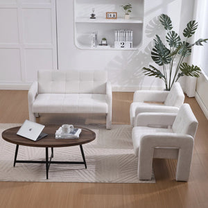 Nordic Modern Double Armchair Living Room & Bedroom Compact Upholstered Sofa Leisure Sofa Comfortable Seating With Dual Armrescan Be Paired With A Single Chair  Wooden Bazar