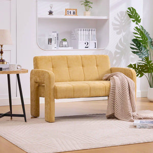 Nordic Modern Double Armchair Living Room & Bedroom Compact Upholstered Sofa Leisure Sofa Comfortable Seating With Dual Armrescan Be Paired With A Single Chair  Wooden Bazar