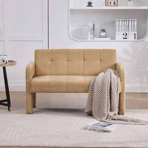 Nordic Modern Double Armchair Living Room & Bedroom Compact Upholstered Sofa Leisure Sofa Comfortable Seating With Dual Armrescan Be Paired With A Single Chair  Wooden Bazar