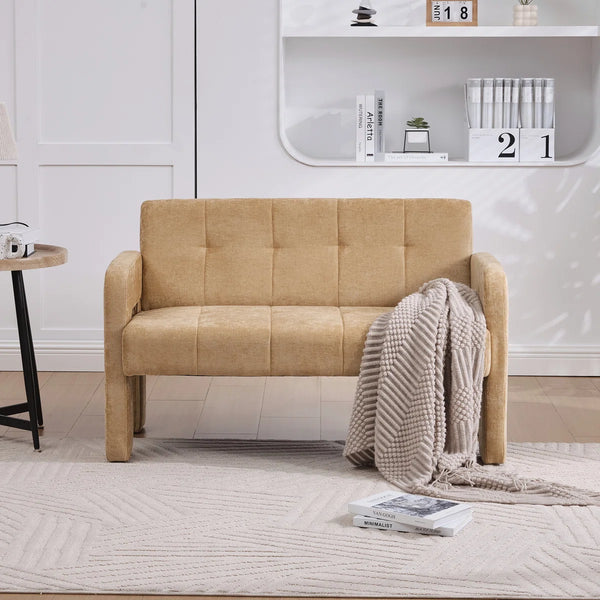 Nordic Modern Double Armchair Living Room & Bedroom Compact Upholstered Sofa Leisure Sofa Comfortable Seating With Dual Armrescan Be Paired With A Single Chair  Wooden Bazar