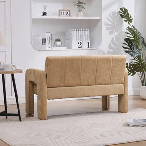Nordic Modern Double Armchair Living Room & Bedroom Compact Upholstered Sofa Leisure Sofa Comfortable Seating With Dual Armrescan Be Paired With A Single Chair  Wooden Bazar
