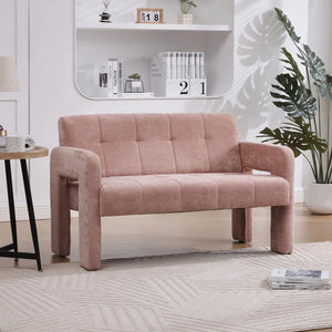 Nordic Modern Double Armchair Living Room & Bedroom Compact Upholstered Sofa Leisure Sofa Comfortable Seating With Dual Armrescan Be Paired With A Single Chair  Wooden Bazar