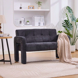 Nordic Modern Double Armchair Living Room & Bedroom Compact Upholstered Sofa Leisure Sofa Comfortable Seating With Dual Armrescan Be Paired With A Single Chair  Wooden Bazar