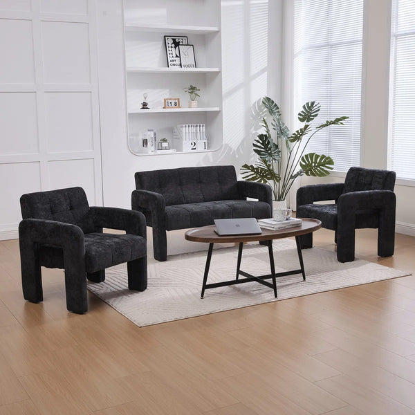 Nordic Modern Double Armchair Living Room & Bedroom Compact Upholstered Sofa Leisure Sofa Comfortable Seating With Dual Armrescan Be Paired With A Single Chair  Wooden Bazar