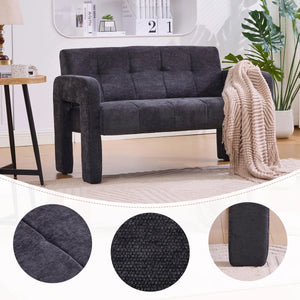 Nordic Modern Double Armchair Living Room & Bedroom Compact Upholstered Sofa Leisure Sofa Comfortable Seating With Dual Armrescan Be Paired With A Single Chair  Wooden Bazar