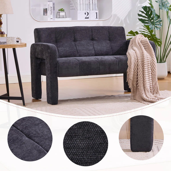 Nordic Modern Double Armchair Living Room & Bedroom Compact Upholstered Sofa Leisure Sofa Comfortable Seating With Dual Armrescan Be Paired With A Single Chair  Wooden Bazar