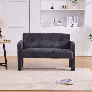 Nordic Modern Double Armchair Living Room & Bedroom Compact Upholstered Sofa Leisure Sofa Comfortable Seating With Dual Armrescan Be Paired With A Single Chair  Wooden Bazar