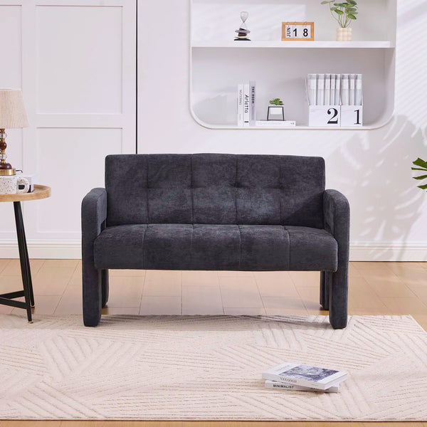 Nordic Modern Double Armchair Living Room & Bedroom Compact Upholstered Sofa Leisure Sofa Comfortable Seating With Dual Armrescan Be Paired With A Single Chair  Wooden Bazar
