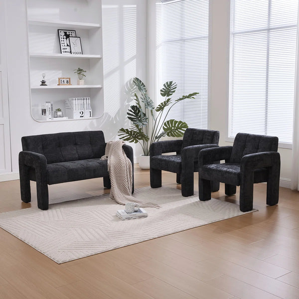 Nordic Modern Double Armchair Living Room & Bedroom Compact Upholstered Sofa Leisure Sofa Comfortable Seating With Dual Armrescan Be Paired With A Single Chair  Wooden Bazar