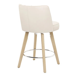 Norflett Solid Wood Swivel Counter Stool (Set of 2)  Wooden Bazar