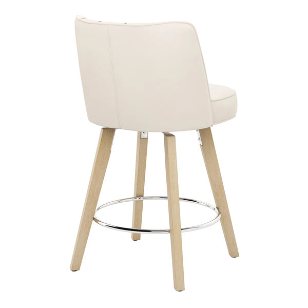 Norflett Solid Wood Swivel Counter Stool (Set of 2)  Wooden Bazar