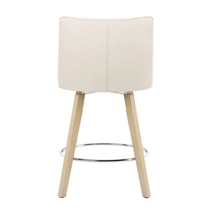 Norflett Solid Wood Swivel Counter Stool (Set of 2)  Wooden Bazar