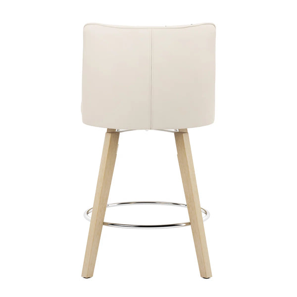Norflett Solid Wood Swivel Counter Stool (Set of 2)  Wooden Bazar