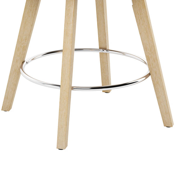 Norflett Solid Wood Swivel Counter Stool (Set of 2)  Wooden Bazar
