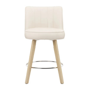 Norflett Solid Wood Swivel Counter Stool (Set of 2)  Wooden Bazar