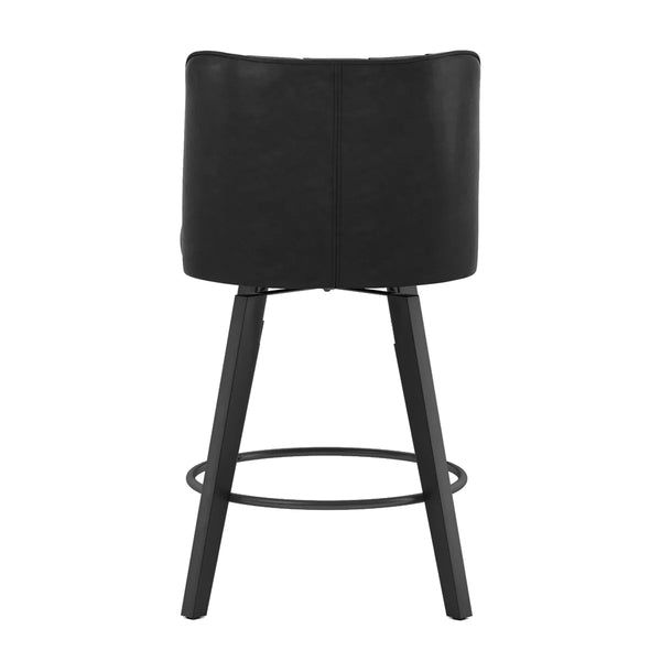 Norflett Solid Wood Swivel Counter Stool (Set of 2)  Wooden Bazar