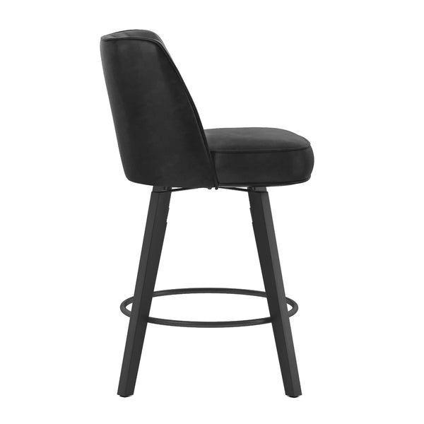 Norflett Solid Wood Swivel Counter Stool (Set of 2)  Wooden Bazar