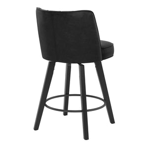 Norflett Solid Wood Swivel Counter Stool (Set of 2)  Wooden Bazar