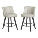 Norflett Solid Wood Swivel Counter Stool (Set of 2)  Wooden Bazar
