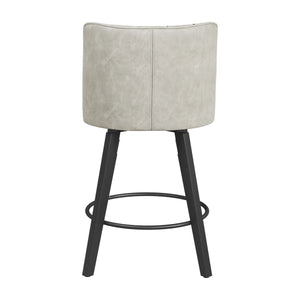 Norflett Solid Wood Swivel Counter Stool (Set of 2)  Wooden Bazar