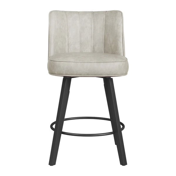 Norflett Solid Wood Swivel Counter Stool (Set of 2)  Wooden Bazar