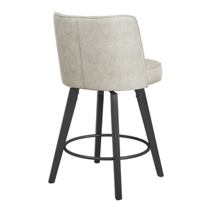 Norflett Solid Wood Swivel Counter Stool (Set of 2)  Wooden Bazar