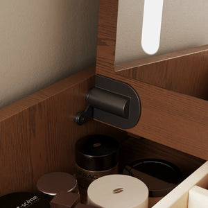 Oliver Solid Wood Makeup Vanity with Flip Mirror and Lighting Modes  Wooden Bazar