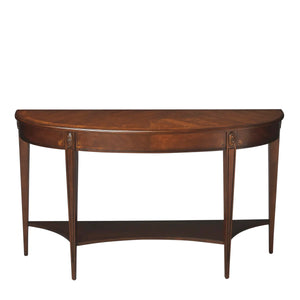 Console Table with Lower Shelf in Nutmeg Finish for Entryway, Hallway & Living Room  Wooden Bazar