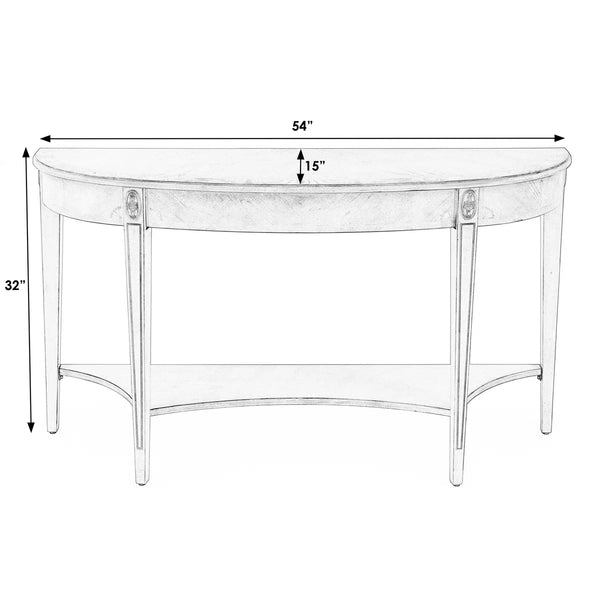 Console Table with Lower Shelf in Nutmeg Finish for Entryway, Hallway & Living Room  Wooden Bazar