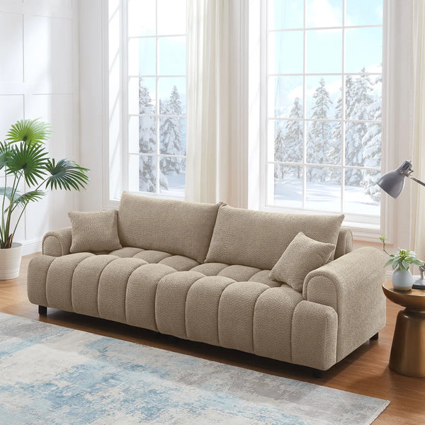 Faxon Luxury Modern Tufted Boucle Sofa - Wooden Bazar