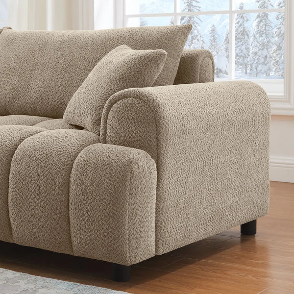 Faxon Luxury Modern Tufted Boucle Sofa - Wooden Bazar