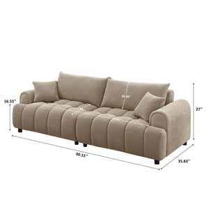 Faxon Luxury Modern Tufted Boucle Sofa - Wooden Bazar