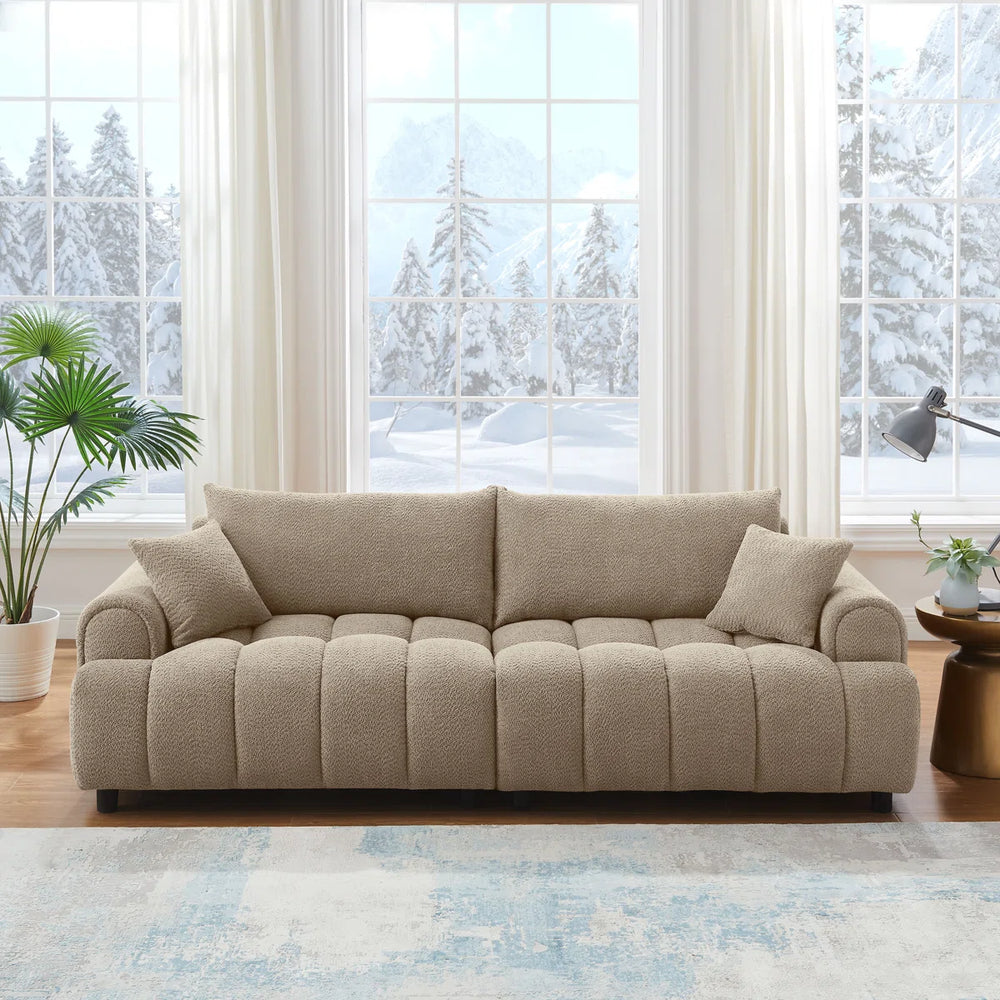 Faxon Luxury Modern Tufted Boucle Sofa - Wooden Bazar