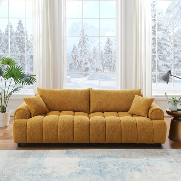 Faxon Luxury Modern Tufted Boucle Sofa - Wooden Bazar
