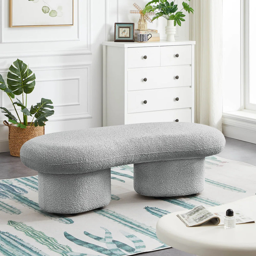 Simmy Polyester Blend Upholstered Bench - Wooden Bazar
