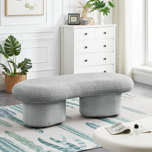 Simmy Polyester Blend Upholstered Bench - Wooden Bazar