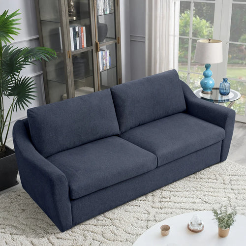 Queen Size Pull Out Sleeper Sofa Bed with Memory Foam Mattress, Convertible Sofa Couch for Living Room, Guest Room & Small Space  Wooden Bazar