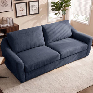 Queen Size Pull Out Sleeper Sofa Bed with Memory Foam Mattress, Convertible Sofa Couch for Living Room, Guest Room & Small Space  Wooden Bazar