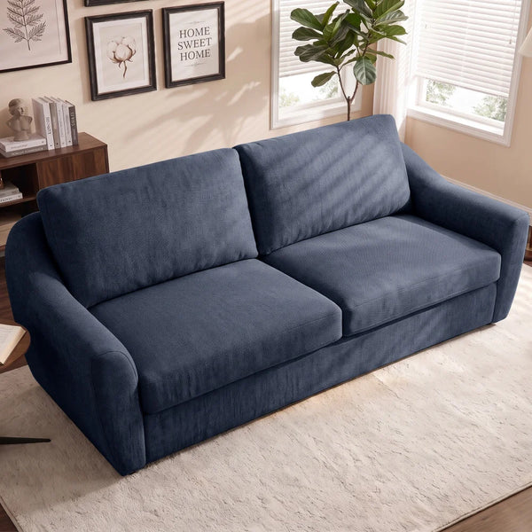 Queen Size Pull Out Sleeper Sofa Bed with Memory Foam Mattress, Convertible Sofa Couch for Living Room, Guest Room & Small Space  Wooden Bazar