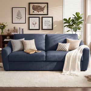Queen Size Pull Out Sleeper Sofa Bed with Memory Foam Mattress, Convertible Sofa Couch for Living Room, Guest Room & Small Space  Wooden Bazar