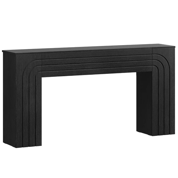 Retro Fluted Console Table, Narrow Entryway Sofa Table with Storage  Wooden Bazar