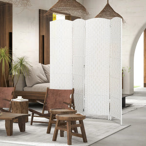 Roche  Folding Room Divider, Freestanding Privacy Screen for Indoor Spaces  Wooden Bazar