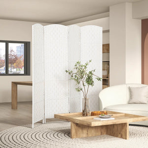 Roche  Folding Room Divider, Freestanding Privacy Screen for Indoor Spaces  Wooden Bazar