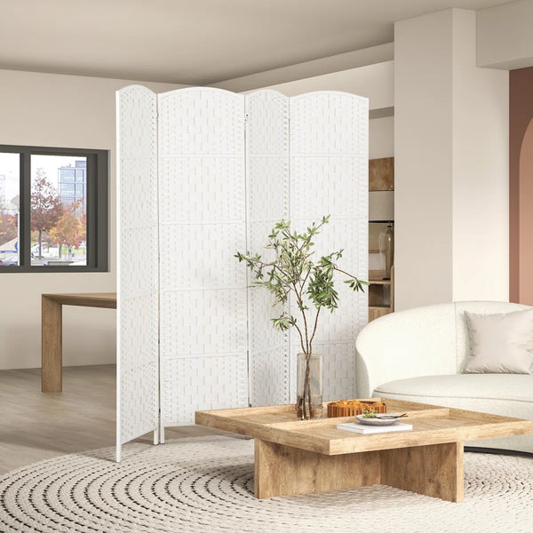 Roche  Folding Room Divider, Freestanding Privacy Screen for Indoor Spaces  Wooden Bazar