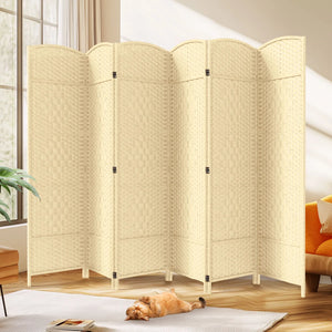 Folding Room Divider Privacy Screen, Freestanding Mocha Panel  Wooden Bazar