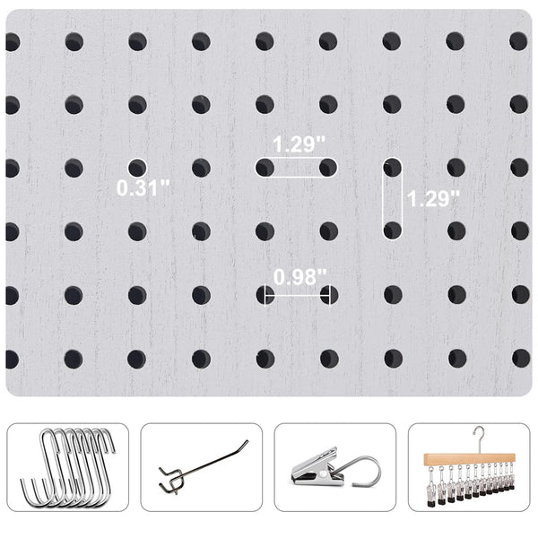 Wooden Folding Room Divider with Pegboard Display & Privacy Screen  Wooden Bazar